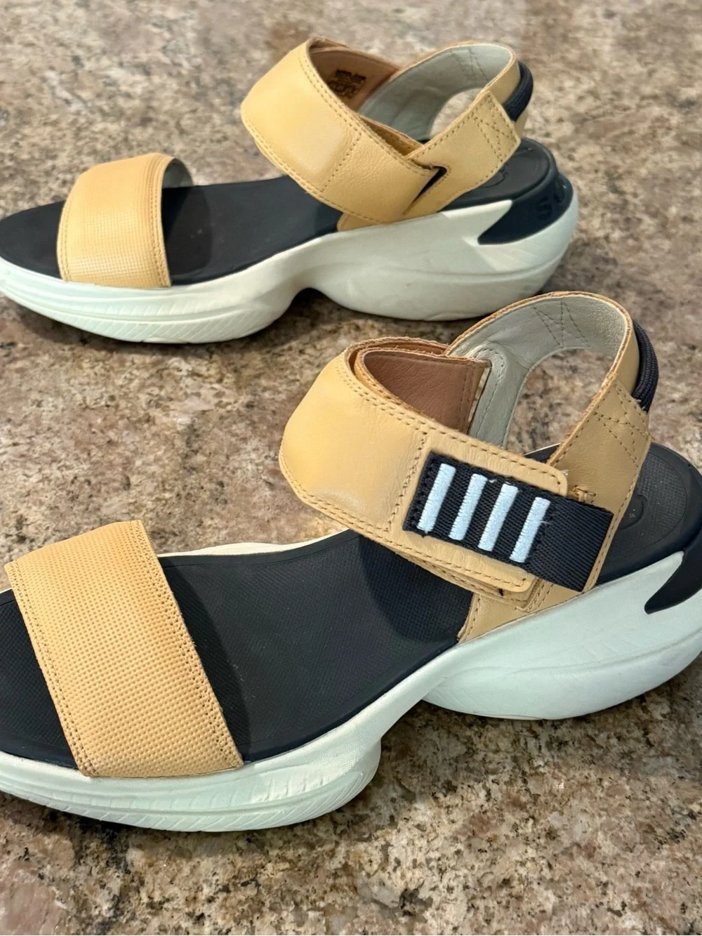Sorel Womens 7 NL4744 Sport Sandals Tan Leather Chunky Comfort - Picture 7 of 14